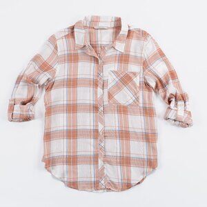 Lightweight Plaid Button-up - Terracotta